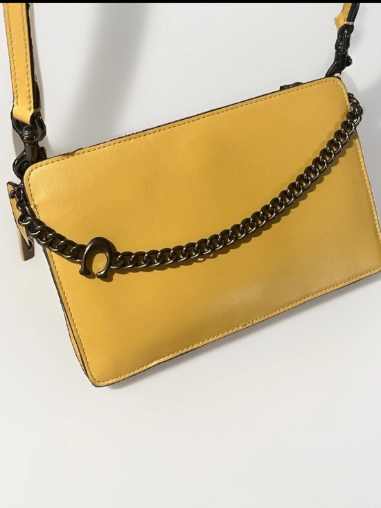Coach Handbags - Coach Signature Chain Leather Crossbody Bag